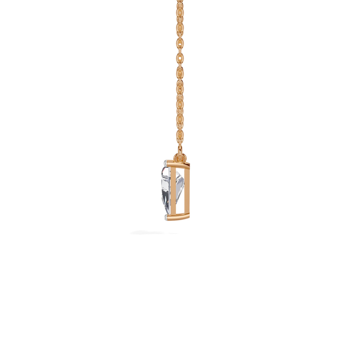 Rose Gold 1 50Ct Solitaire Triangle Lab Grown Diamond Lyvora Pendant