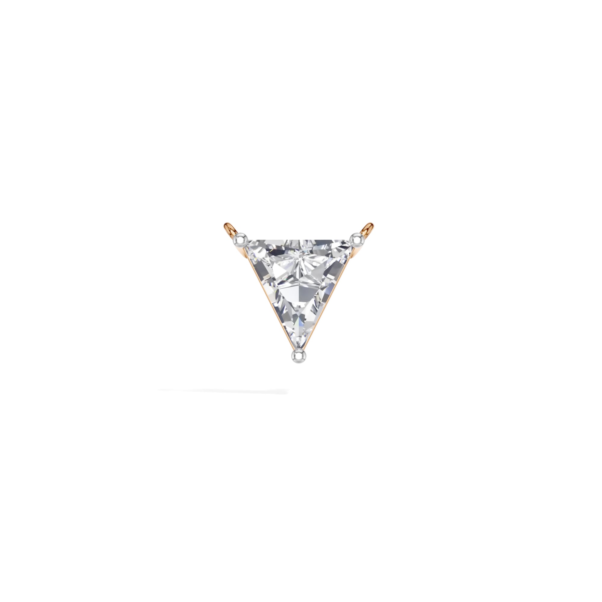 Rose Gold 1 50Ct Solitaire Triangle Lab Grown Diamond Lyvora Pendant