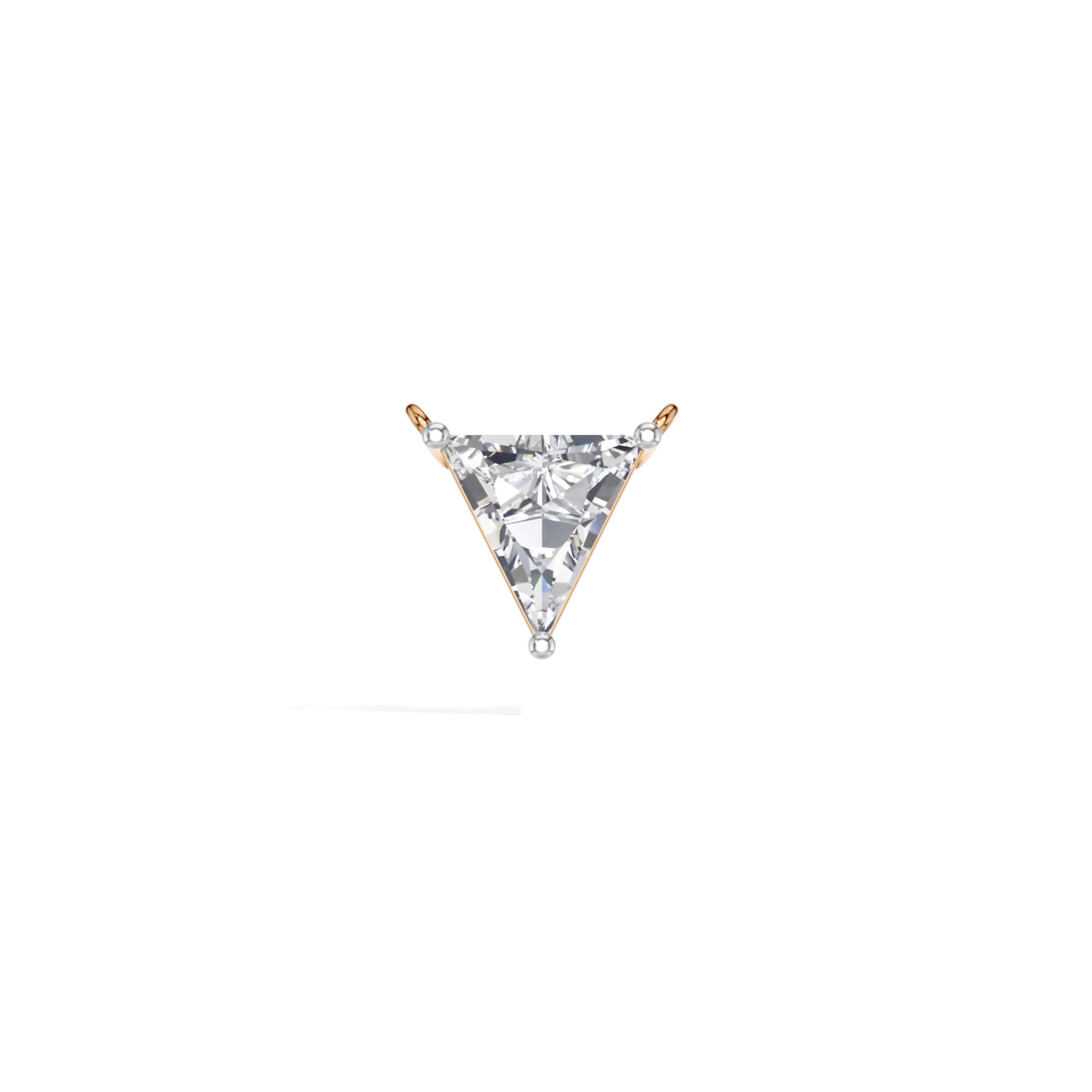 Rose Gold 1 50Ct Solitaire Triangle Lab Grown Diamond Lyvora Pendant