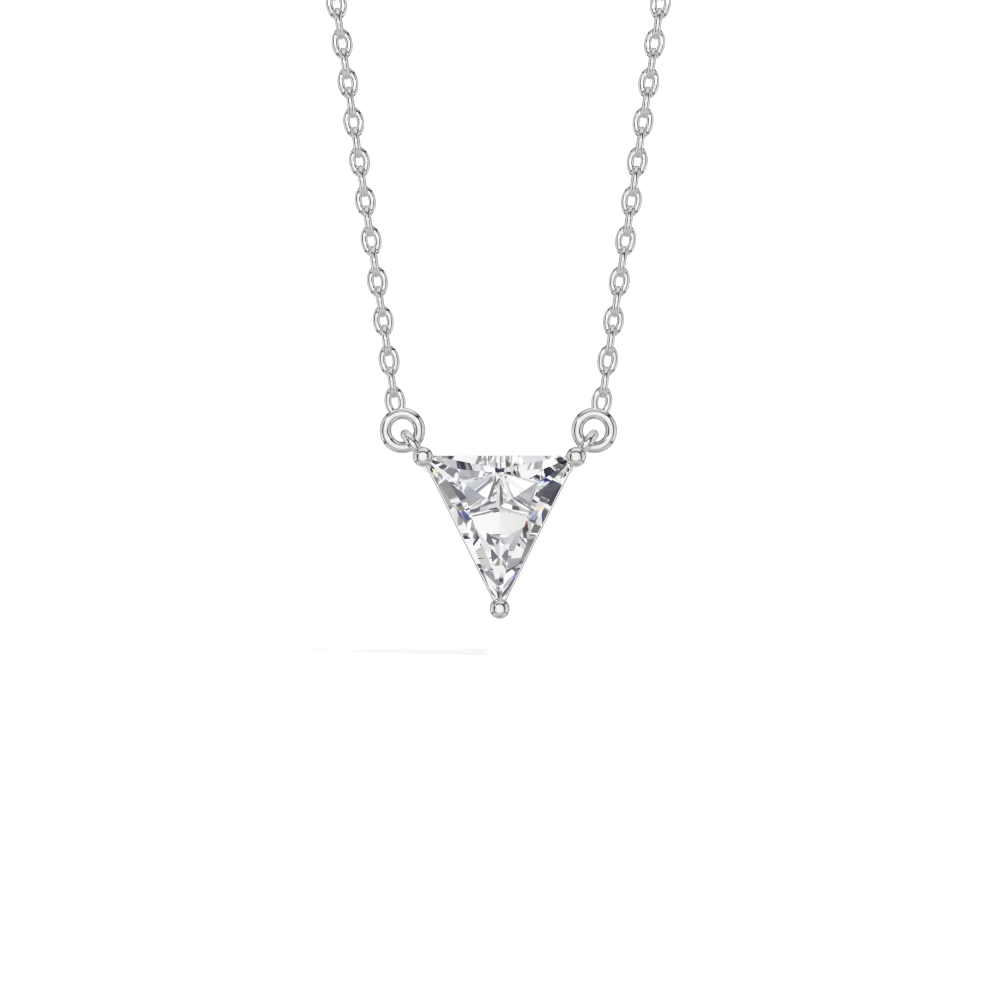 White Gold 1 50Ct Solitaire Triangle Lab Grown Diamond Lyvora Pendant