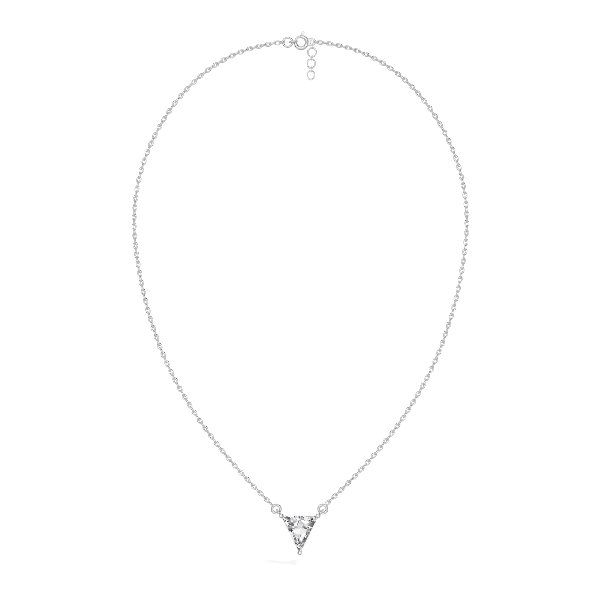 White Gold 1 50Ct Solitaire Triangle Lab Grown Diamond Lyvora Pendant