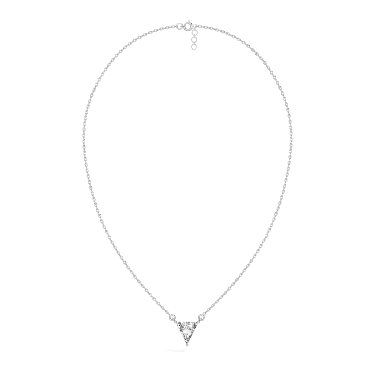 White Gold 1 50Ct Solitaire Triangle Lab Grown Diamond Lyvora Pendant