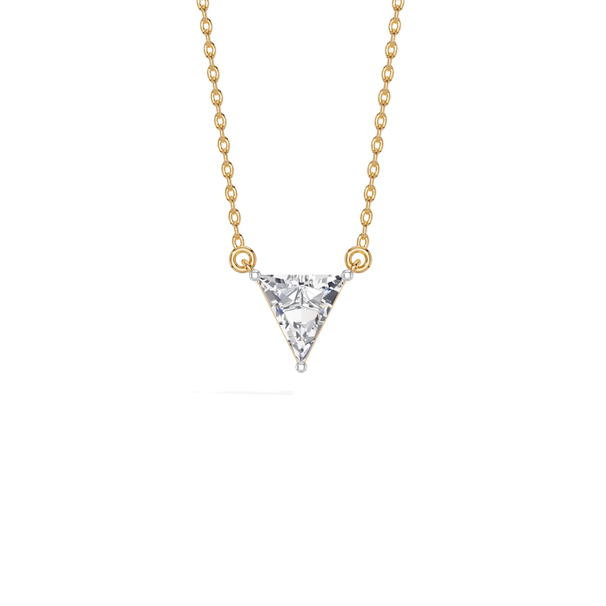 Yellow Gold 1 50Ct Solitaire Triangle Lab Grown Diamond Lyvora Pendant