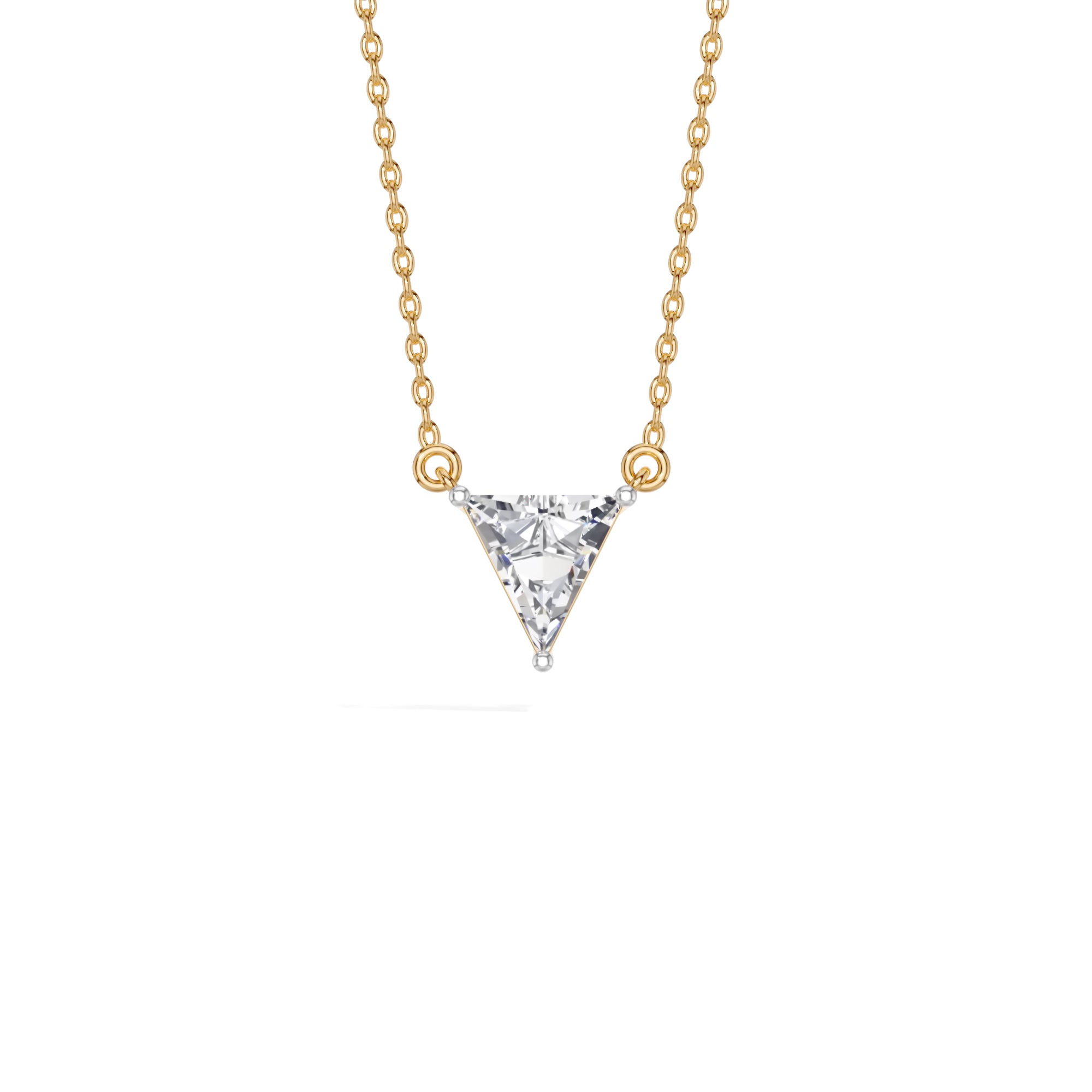 Yellow Gold 1 50Ct Solitaire Triangle Lab Grown Diamond Lyvora Pendant