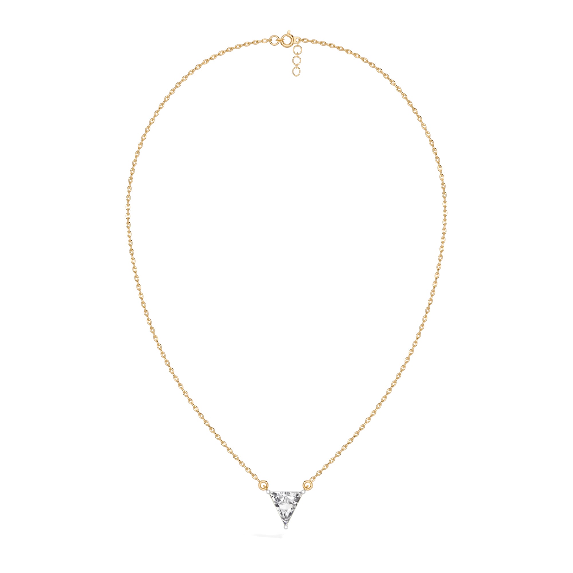 Yellow Gold 1 50Ct Solitaire Triangle Lab Grown Diamond Lyvora Pendant