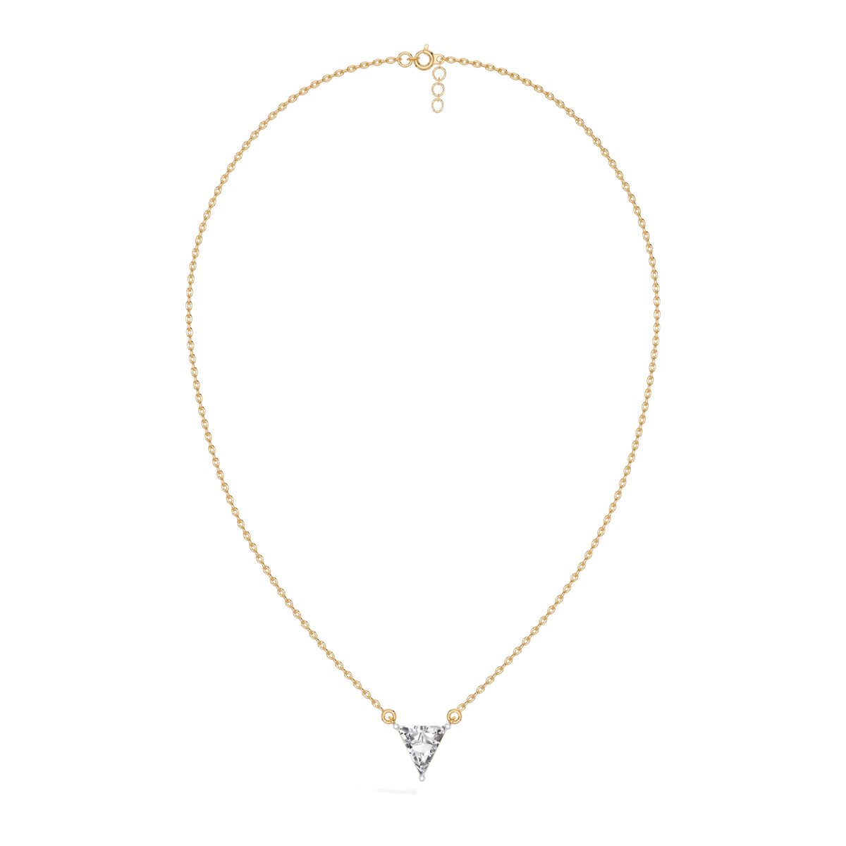 Yellow Gold 1 50Ct Solitaire Triangle Lab Grown Diamond Lyvora Pendant