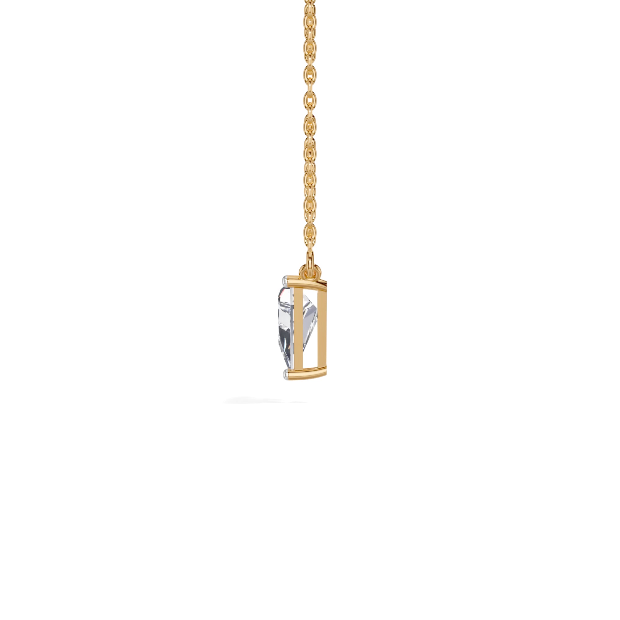 Yellow Gold 1 50Ct Solitaire Triangle Lab Grown Diamond Lyvora Pendant