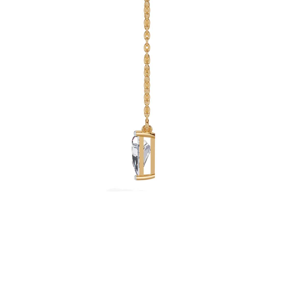 Yellow Gold 1 50Ct Solitaire Triangle Lab Grown Diamond Lyvora Pendant