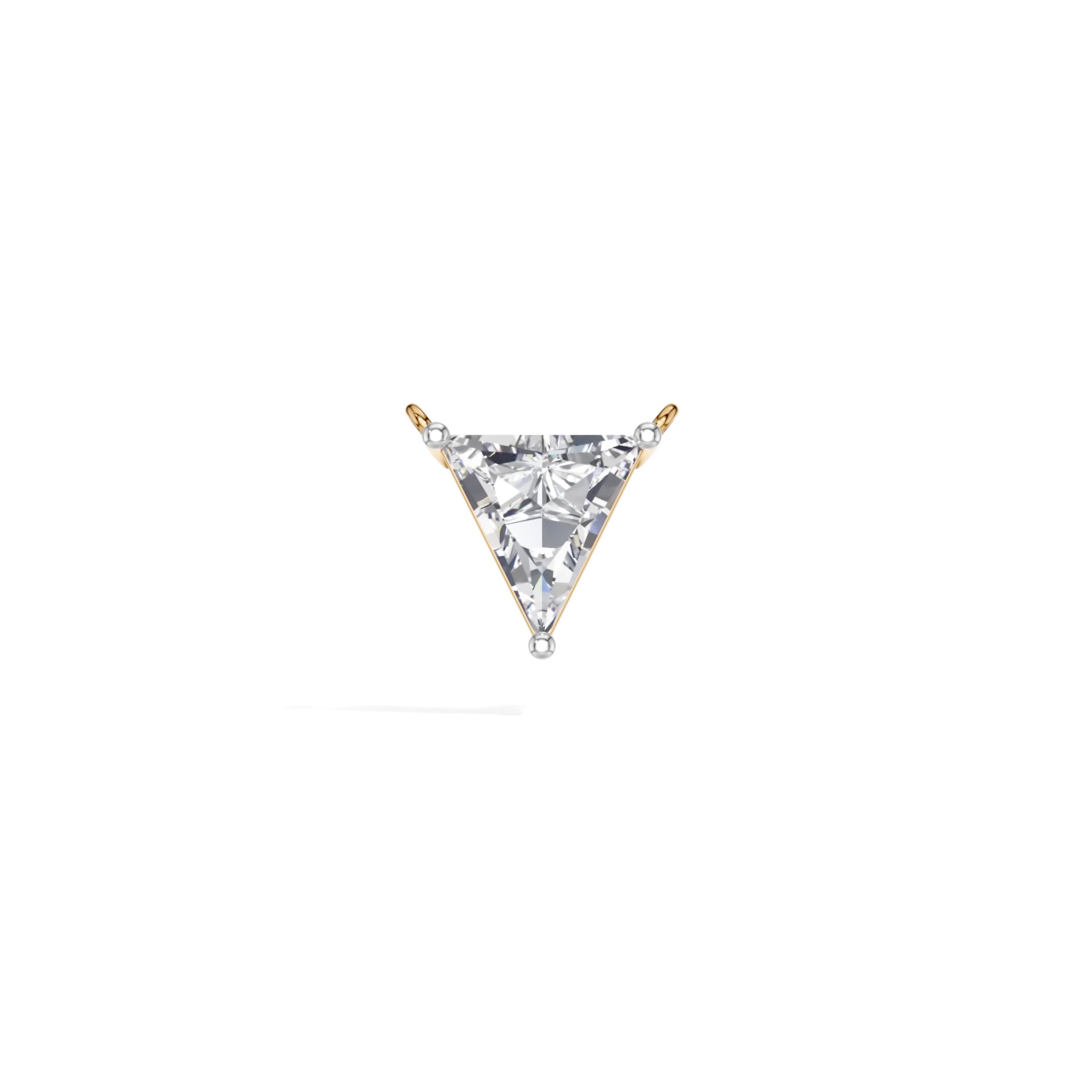 Yellow Gold 1 50Ct Solitaire Triangle Lab Grown Diamond Lyvora Pendant