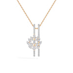 Rose Gold 1Ct Cluster Marquise Lab Grown Diamond Xerelle Pendant