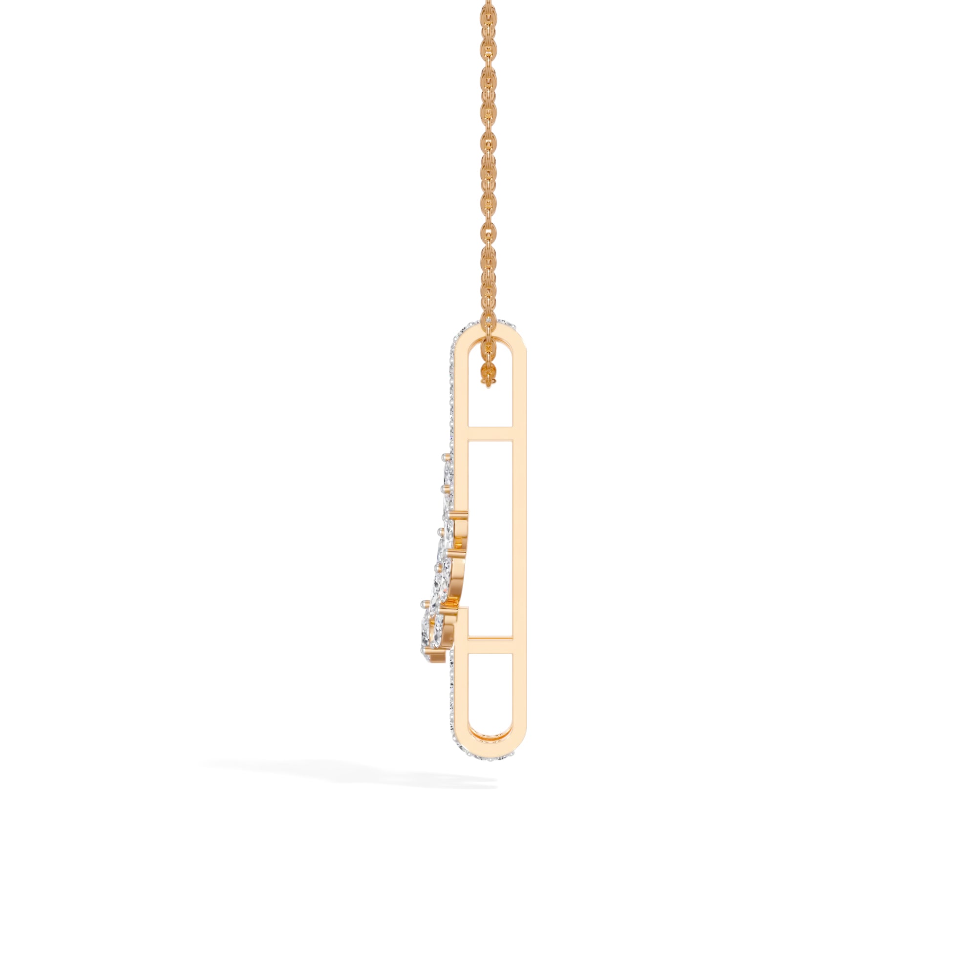 Rose Gold 1Ct Cluster Marquise Lab Grown Diamond Xerelle Pendant