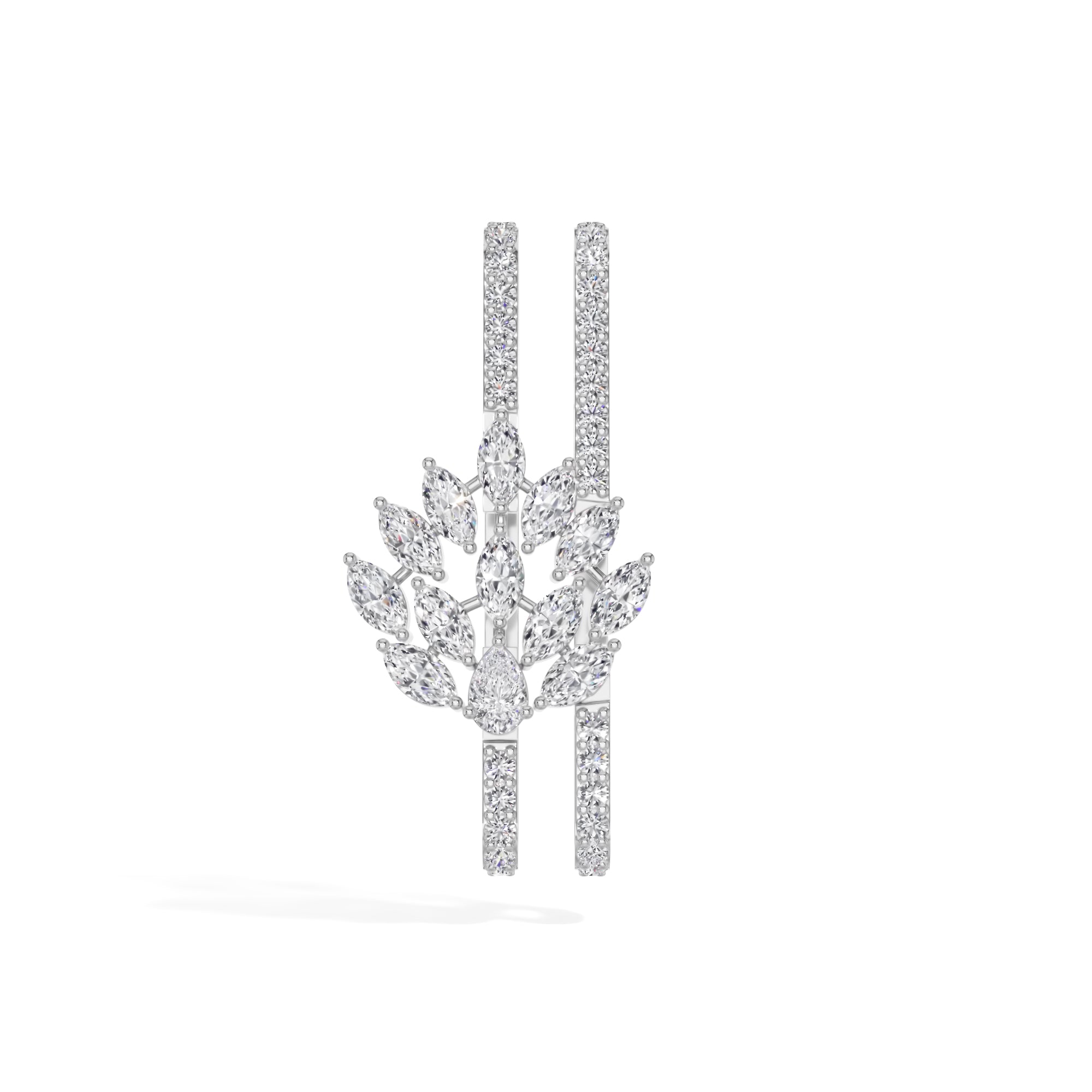 White Gold 1Ct Cluster Marquise Lab Grown Diamond Xerelle Pendant