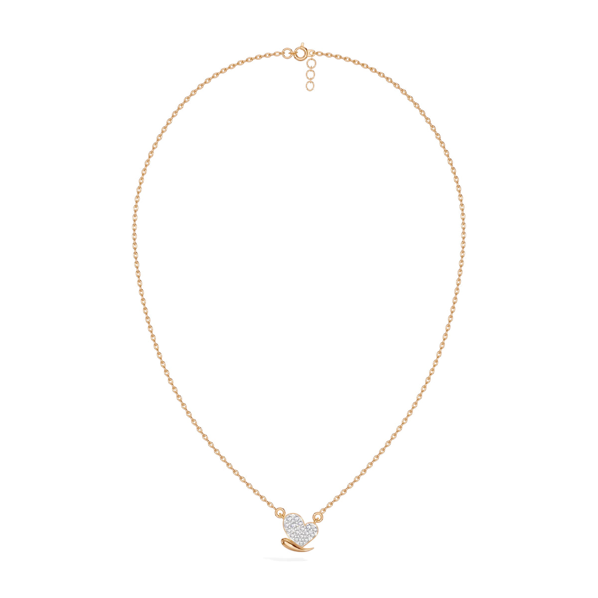Rose Gold Pave Heart Lab Grown Diamond Zorex Pendant