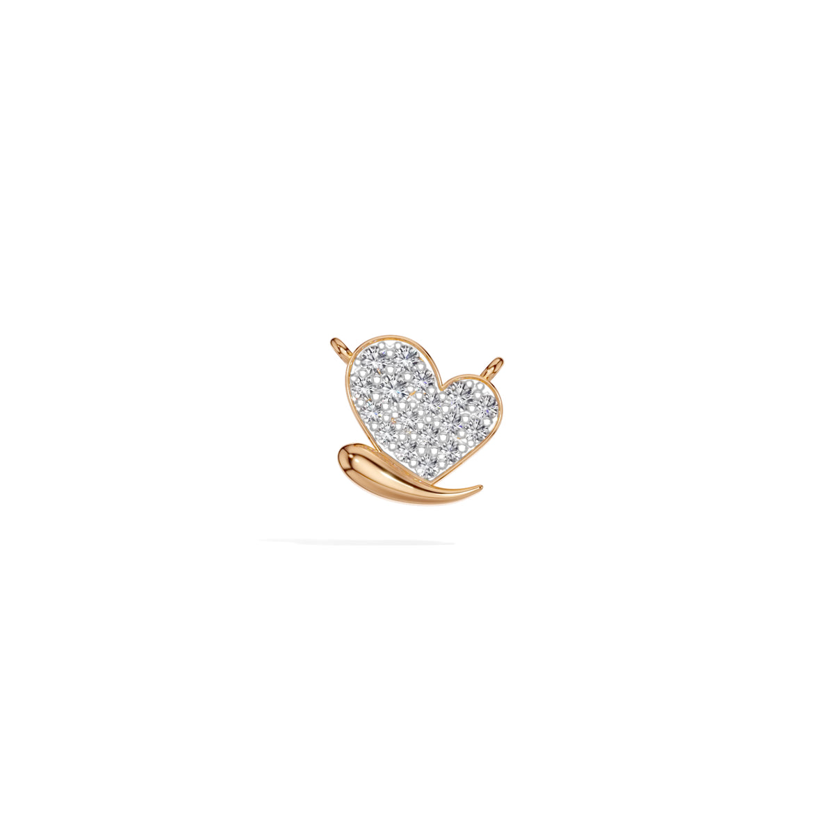 Rose Gold Pave Heart Lab Grown Diamond Zorex Pendant