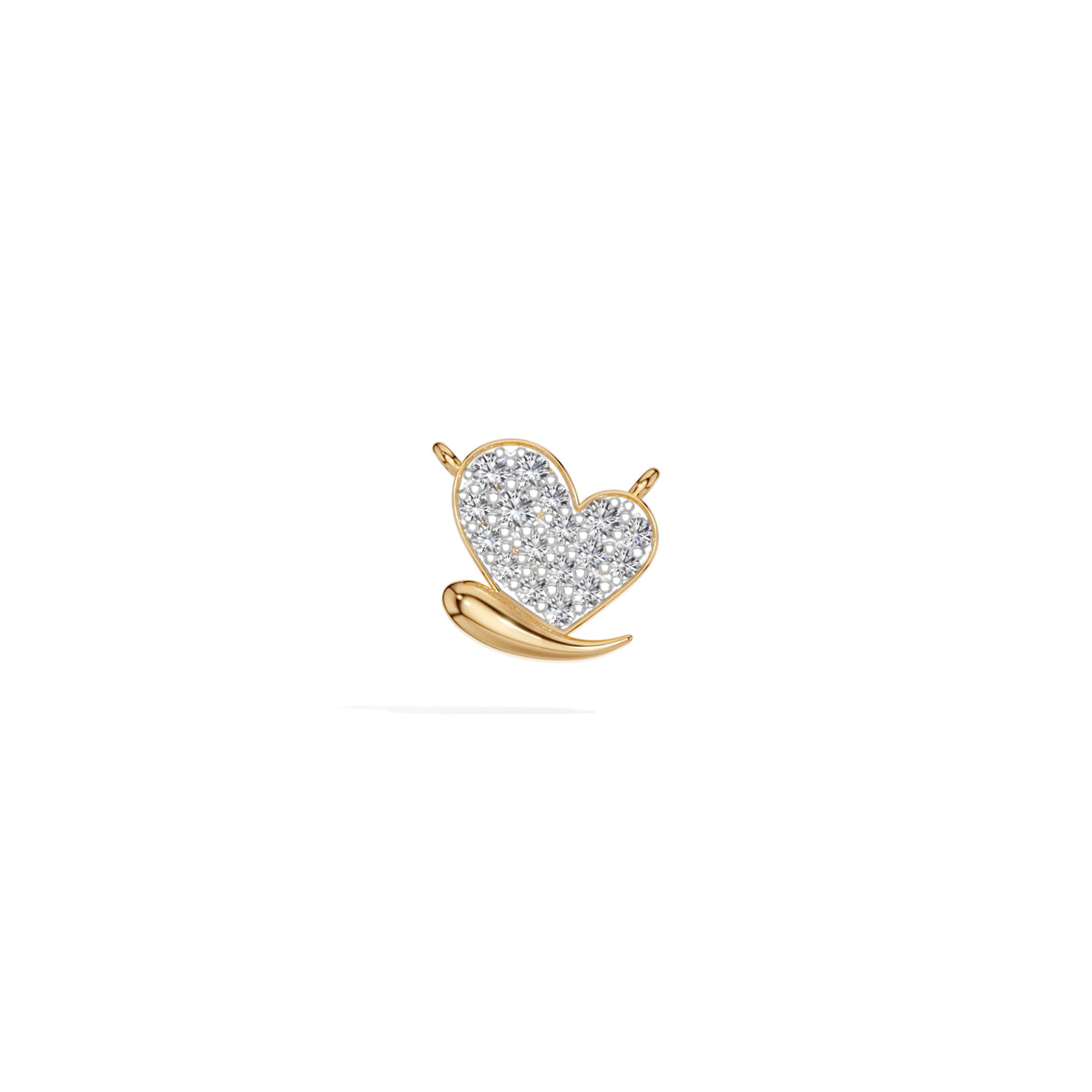 Yellow Gold Pave Heart Lab Grown Diamond Zorex Pendant
