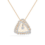 Rose Gold 1Ct Cluster Round Lab Grown Diamond Zerion Pendant