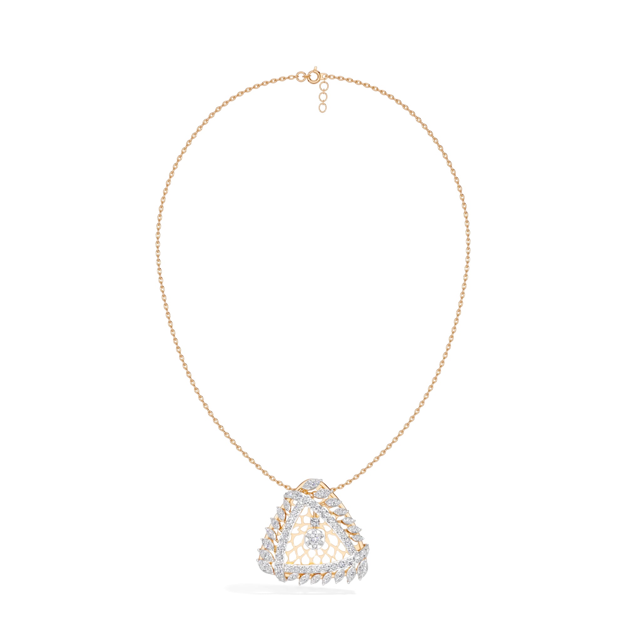 Rose Gold 1Ct Cluster Round Lab Grown Diamond Zerion Pendant