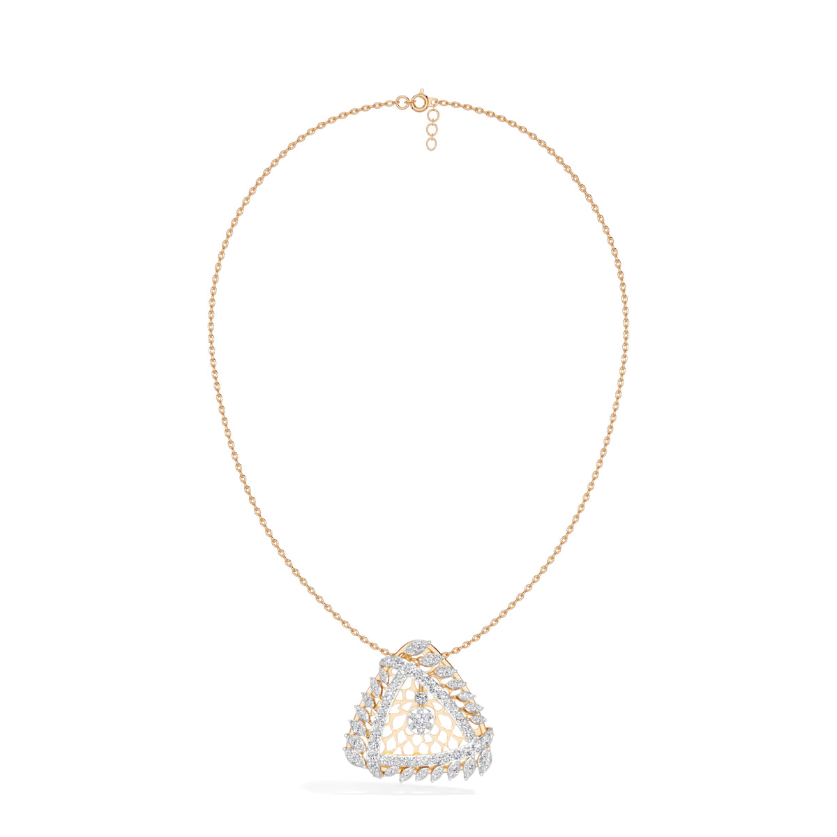 Rose Gold 1Ct Cluster Round Lab Grown Diamond Zerion Pendant