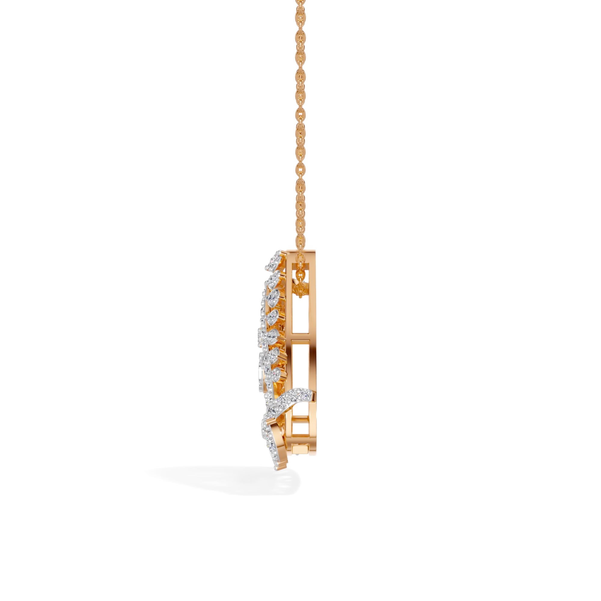 Rose Gold 1Ct Cluster Round Lab Grown Diamond Zerion Pendant