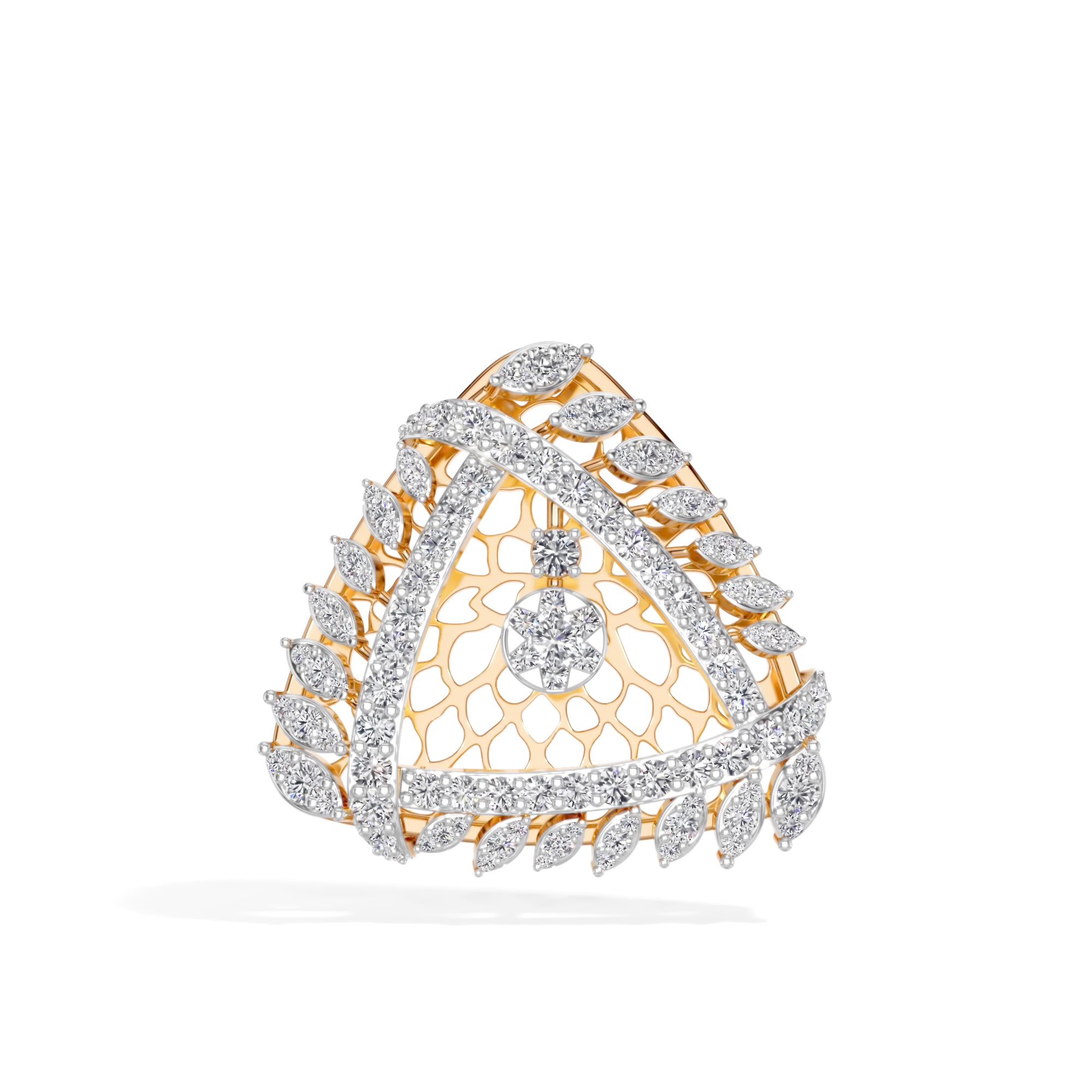 Rose Gold 1Ct Cluster Round Lab Grown Diamond Zerion Pendant