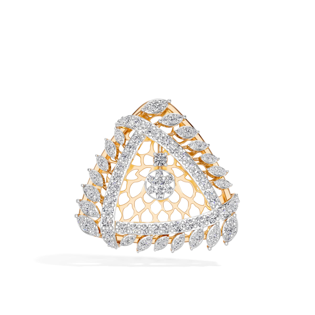 Rose Gold 1Ct Cluster Round Lab Grown Diamond Zerion Pendant