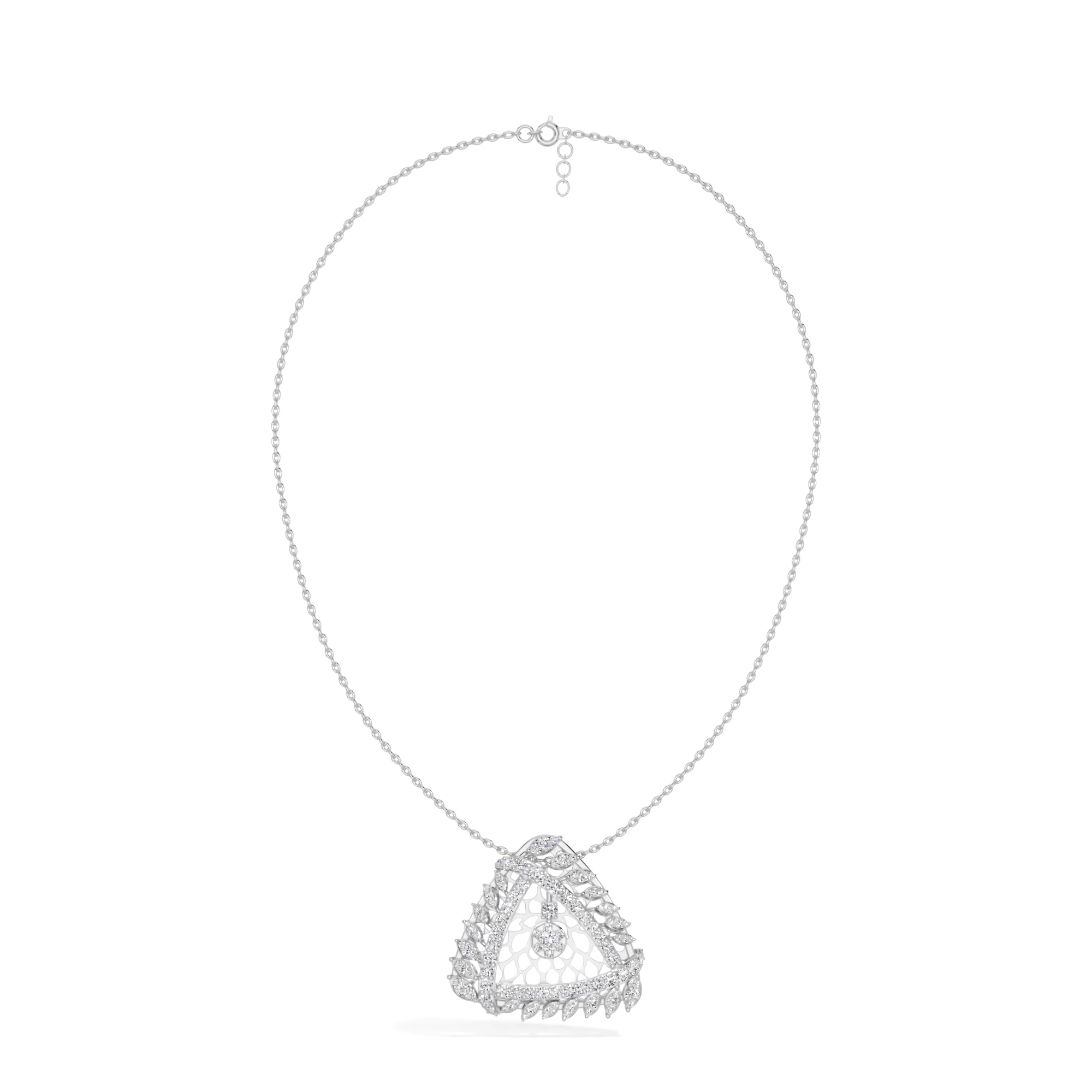 White Gold 1Ct Cluster Round Lab Grown Diamond Zerion Pendant