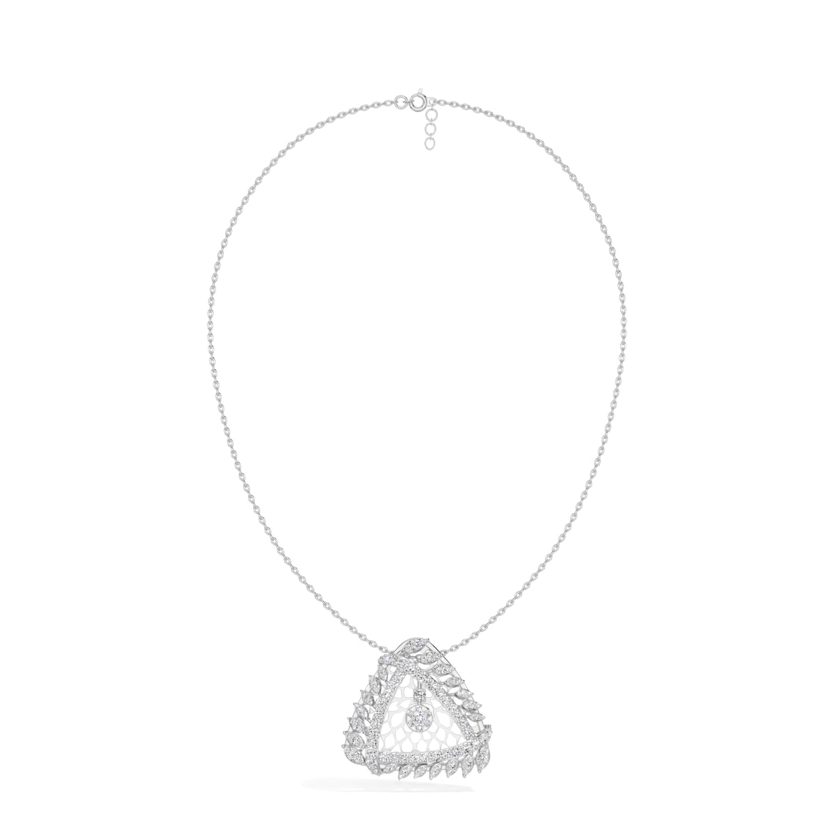White Gold 1Ct Cluster Round Lab Grown Diamond Zerion Pendant