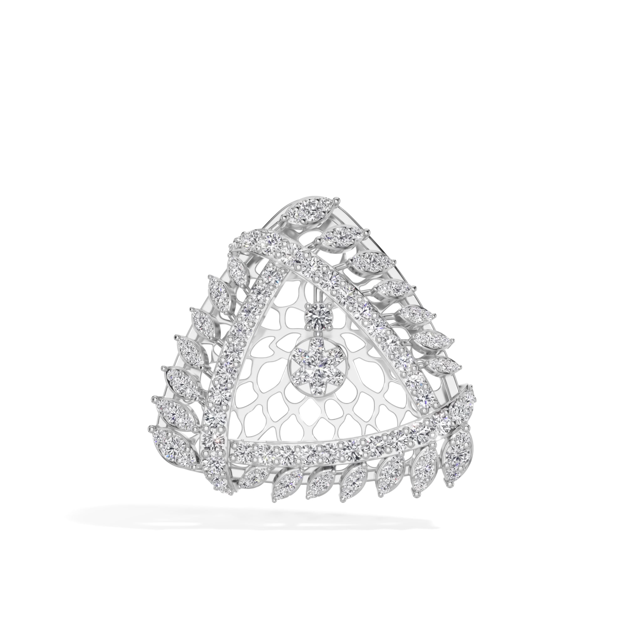 White Gold 1Ct Cluster Round Lab Grown Diamond Zerion Pendant