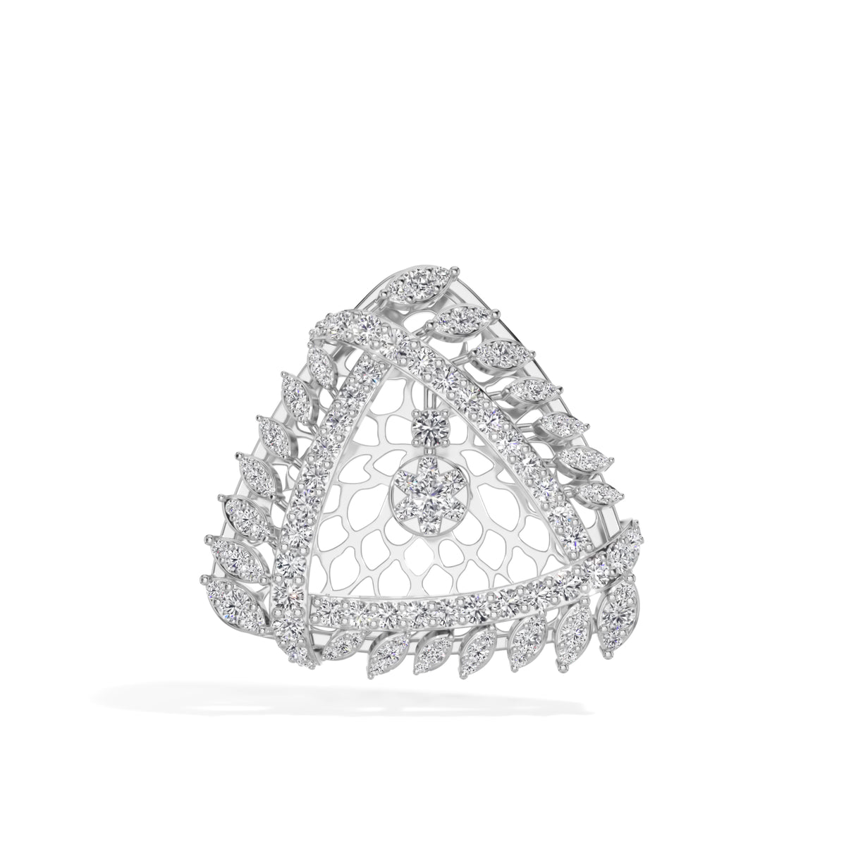 White Gold 1Ct Cluster Round Lab Grown Diamond Zerion Pendant