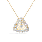 Yellow Gold 1Ct Cluster Round Lab Grown Diamond Zerion Pendant
