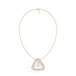 Yellow Gold 1Ct Cluster Round Lab Grown Diamond Zerion Pendant