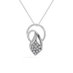 White Gold Halo Cluster Round Lab Grown Diamond Zanira Pendant