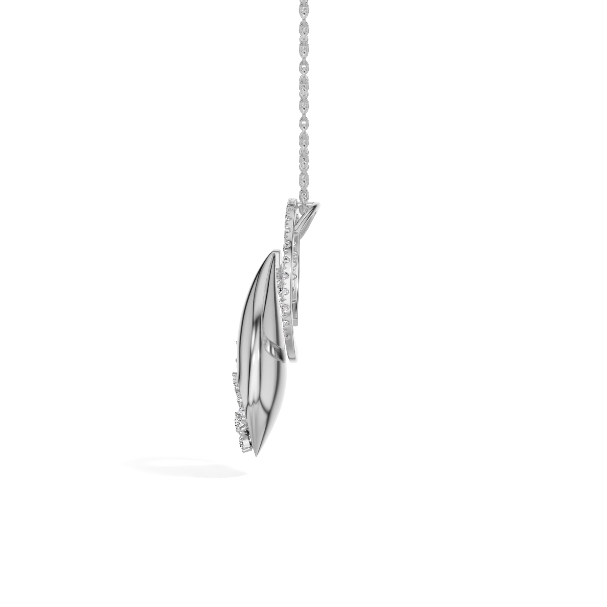 White Gold Halo Cluster Round Lab Grown Diamond Zanira Pendant