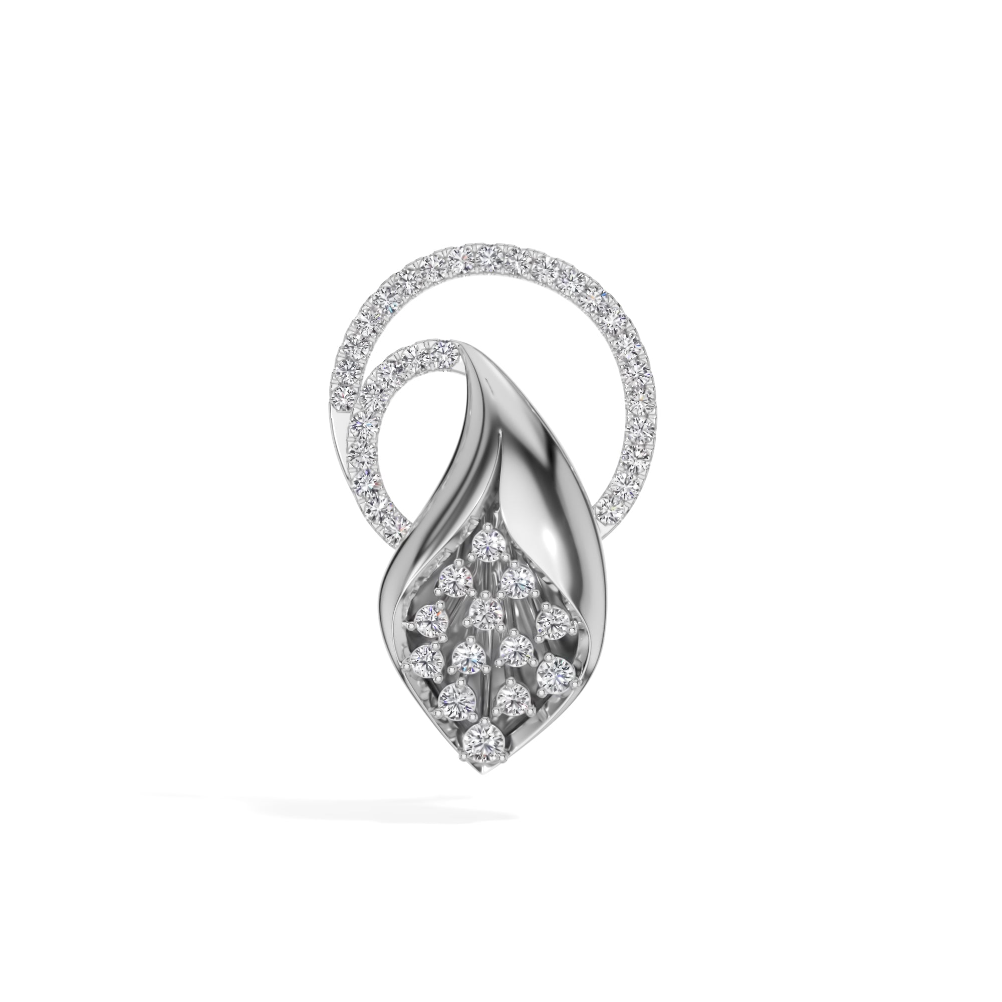 White Gold Halo Cluster Round Lab Grown Diamond Zanira Pendant