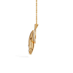 Yellow Gold Halo Cluster Round Lab Grown Diamond Zanira Pendant