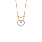Rose Gold Heart Halo Round Lab Grown Diamond Velorae Pendant
