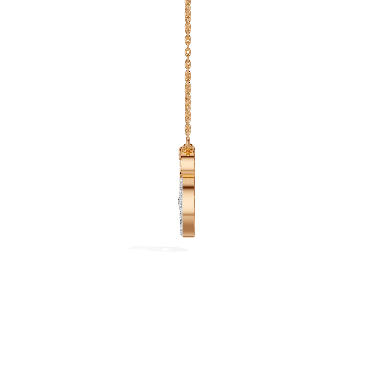 Rose Gold Heart Halo Round Lab Grown Diamond Velorae Pendant