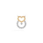 Rose Gold Heart Halo Round Lab Grown Diamond Velorae Pendant