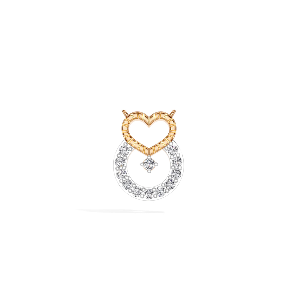 Rose Gold Heart Halo Round Lab Grown Diamond Velorae Pendant
