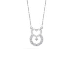 White Gold Heart Halo Round Lab Grown Diamond Velorae Pendant