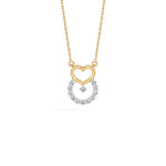 Yellow Gold Heart Halo Round Lab Grown Diamond Velorae Pendant