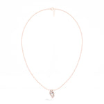 Leaf Pendant Round Lab Grown Diamond Graduated Pave Curved Leaf