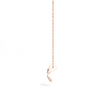 Leaf Pendant Round Lab Grown Diamond Graduated Pave Curved Leaf