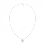 Leaf Pendant Round Lab Grown Diamond Graduated Pave Curved Leaf