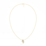 Leaf Pendant Round Lab Grown Diamond Graduated Pave Curved Leaf