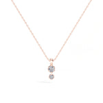 Axis Pendant Round Lab Grown Diamond Two Stone Hexagon Bezel Vertical