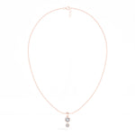 Axis Pendant Round Lab Grown Diamond Two Stone Hexagon Bezel Vertical