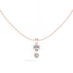 Axis Pendant Round Lab Grown Diamond Two Stone Hexagon Bezel Vertical