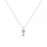 Axis Pendant Round Lab Grown Diamond Two Stone Hexagon Bezel Vertical