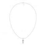 Axis Pendant Round Lab Grown Diamond Two Stone Hexagon Bezel Vertical